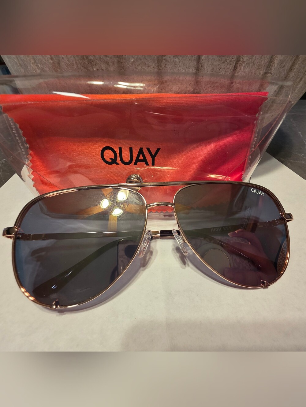 Quay Aviator Rose Gold Polarized Sunglasses